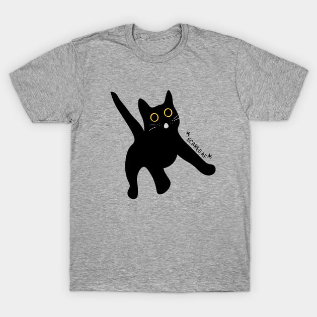 Arched black cat noir T-Shirt by Sourdigitals